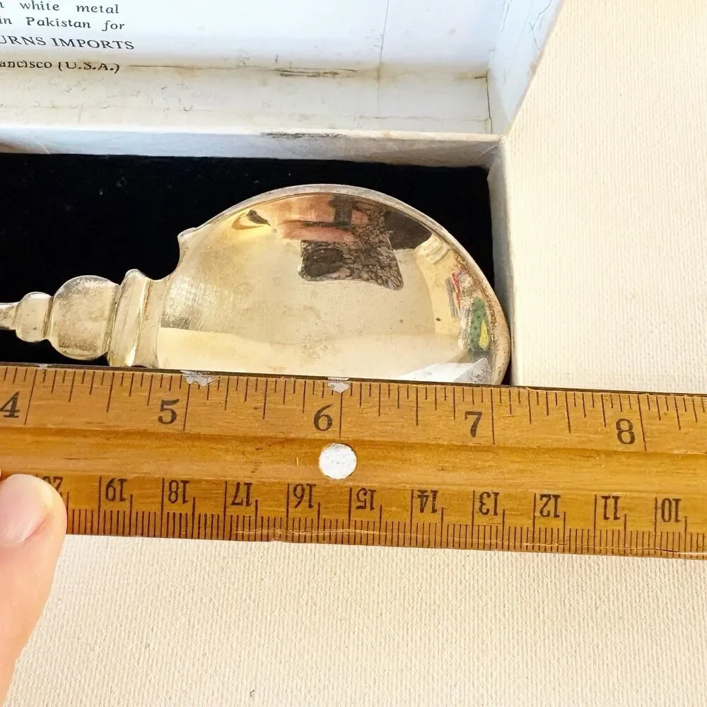 Vivian Burns Imports Silver Plate Serving Spoon Reproduction Pakistan 6